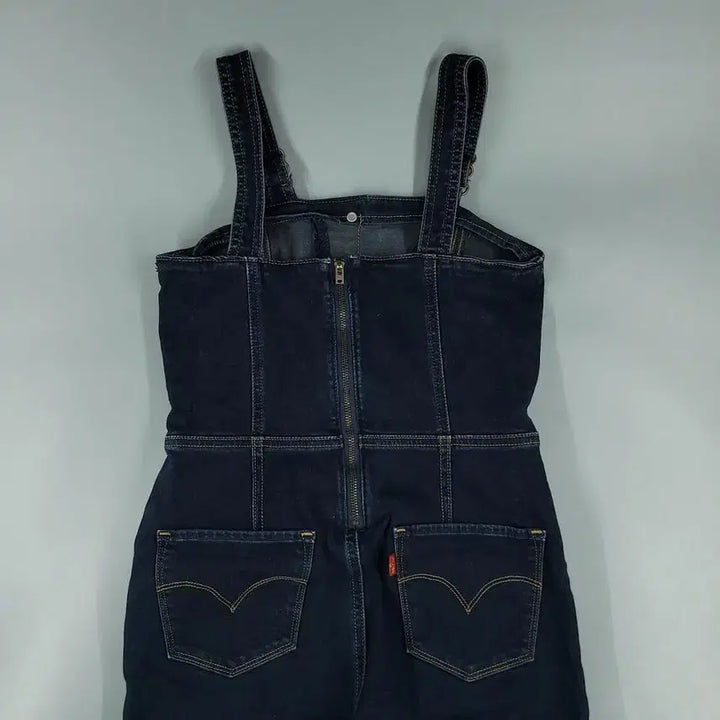 [BUNJANG] Levi's Indigo Cut Button Premium Stretch Denim Overalls / 리바이스 진청 인디고 절개 버튼 프리미엄 스트레치 데님 멜빵바지 오버롤