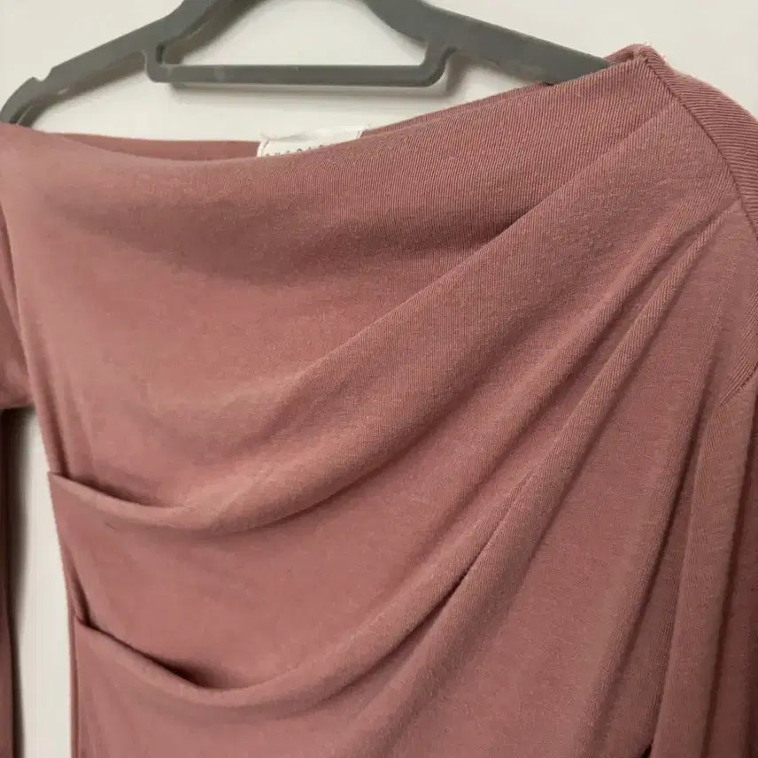 [BUNJANG] Pink Off-Shoulder Wrap Mini Dress / 핑크 오프숄더 랩 미니 원피스