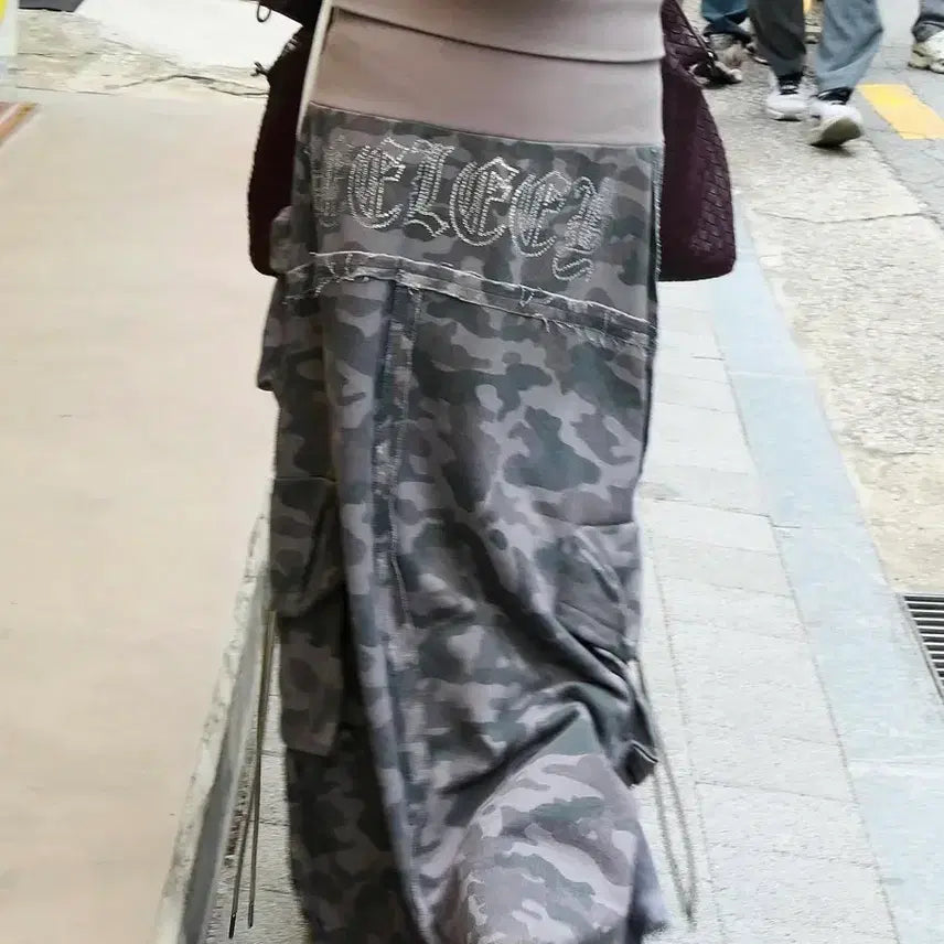 [SOLD OUT] yeel 카고스커트 cargo cubic maxi skirt camo