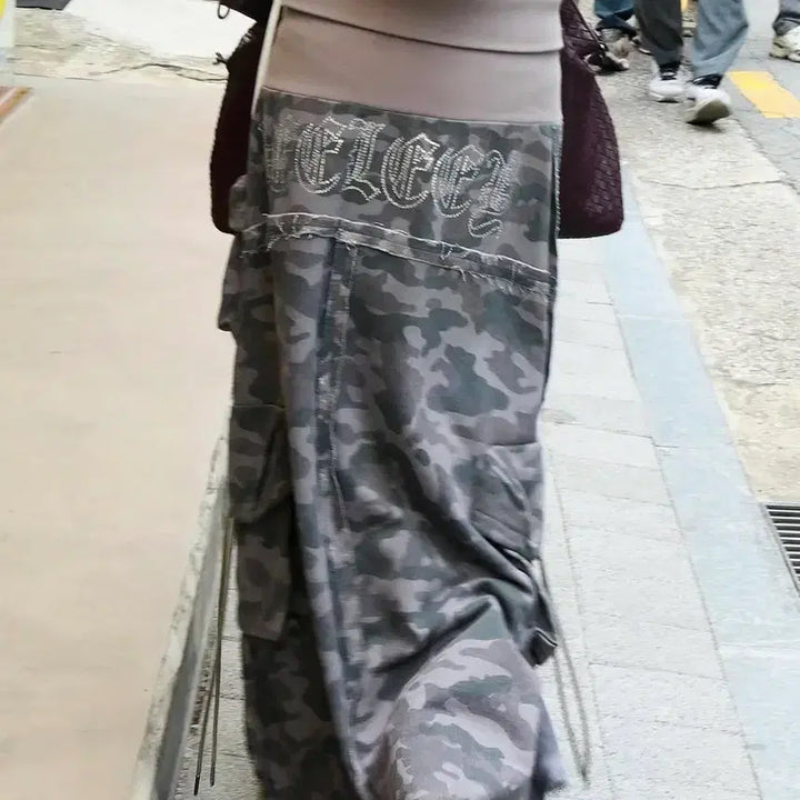[SOLD OUT] yeel 카고스커트 cargo cubic maxi skirt camo
