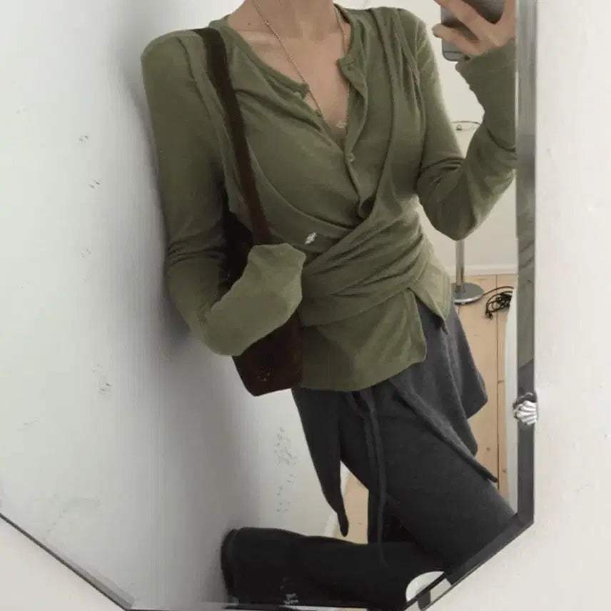 [BUNJANG] Unbranded Charcoal Wrap Skirt Pants / 랩스커트 팬츠 차콜 (새상품)