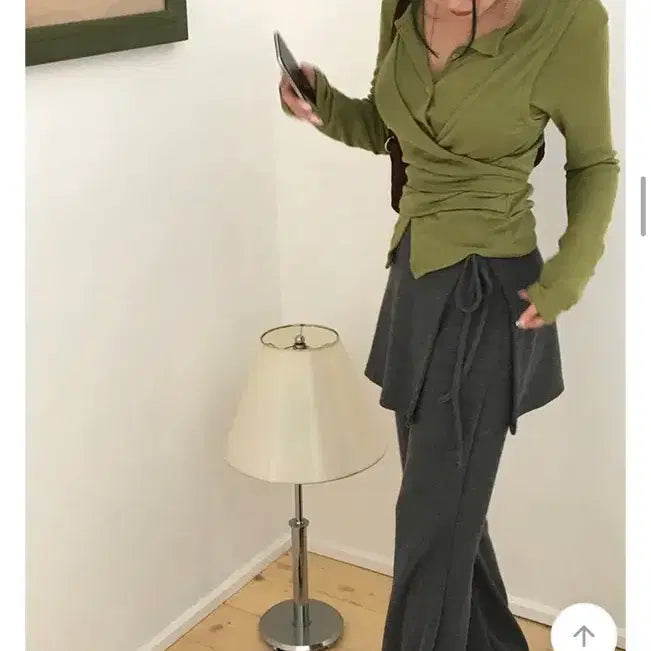 [BUNJANG] Unbranded Charcoal Wrap Skirt Pants / 랩스커트 팬츠 차콜 (새상품)