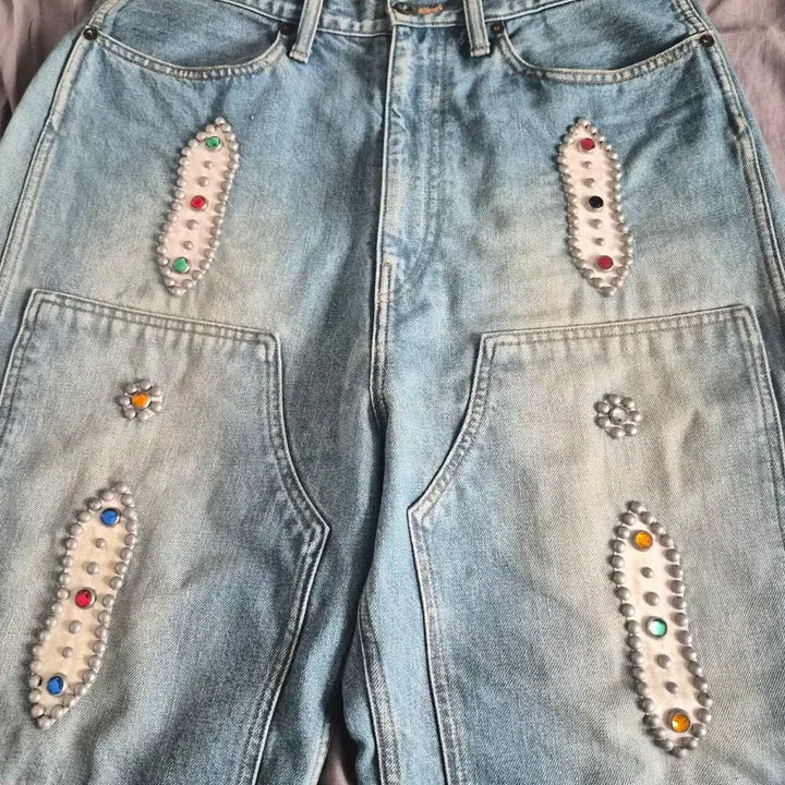 [BUNJANG] Capital Gemstone Denim Shorts / 캐피탈 잼스톤 반바지