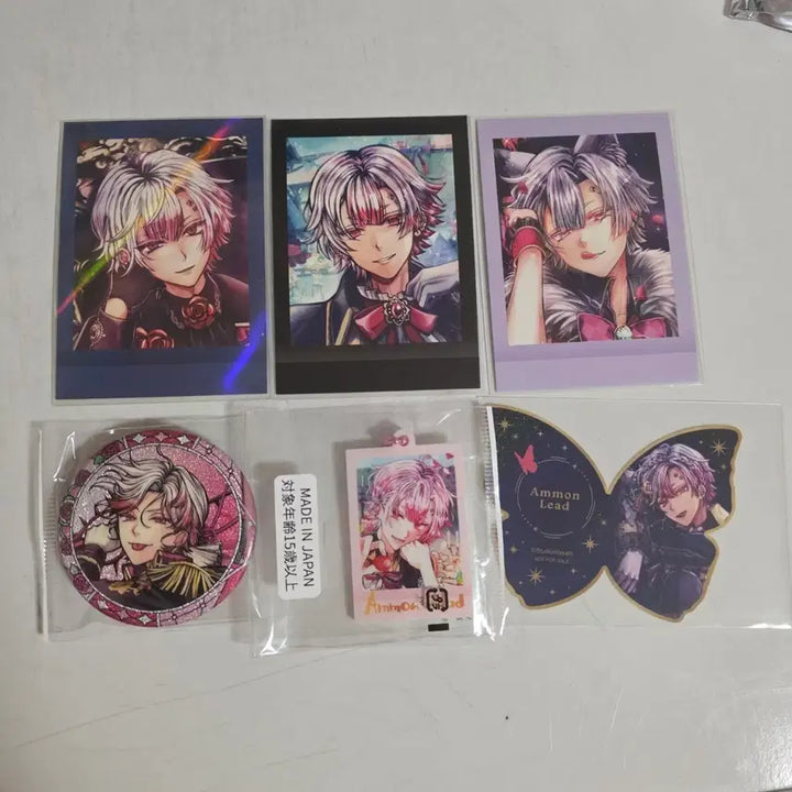 [BUNJANG] Akuneko Amon Pasha Keyring &amp; Can Badge Bundle Set / 아쿠네코 아몬 파샤 키링 캔뱃지 일괄(할인)