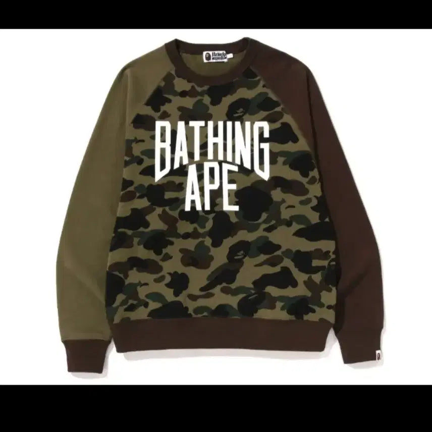 [BUNJANG] BAPE Crazy Camo Sweatshirt Green XL / 베이프 크레이지카모 맨투맨 그린 XL