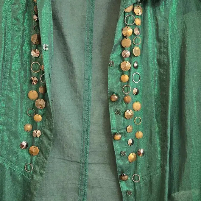 [BUNJANG] X|X Emerald Green Blouse / X|X 에메랄드 그린 셔츠 블라우스