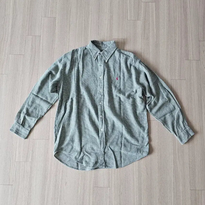 [BUNJANG] Polo Ralph Lauren Vintage Checkered Shirt / US M) 체감XL 105 폴로 랄프로렌 빈티지 셔츠 긴팔 그린 체크