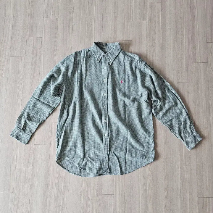 [BUNJANG] Polo Ralph Lauren Vintage Checkered Shirt / US M) 체감XL 105 폴로 랄프로렌 빈티지 셔츠 긴팔 그린 체크
