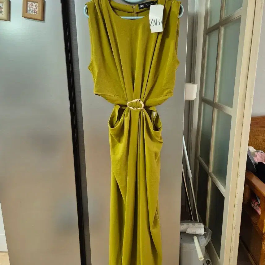 [BUNJANG] ZARA Olive Green Long Dress / 자라 올리브 그린  롱 원피스