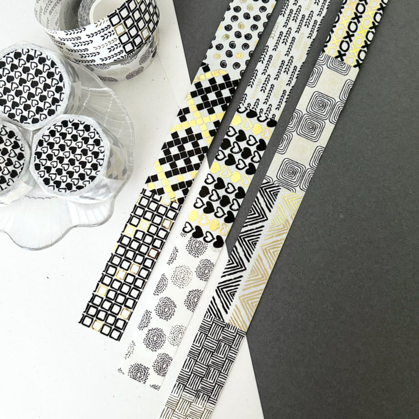 [BUNJANG] BaeuYumi Edge Vintage PET Washi Tape / 바이유미 edge 배경 포인트 스티커 감성 빈티지 다꾸 금박PET 마테컷