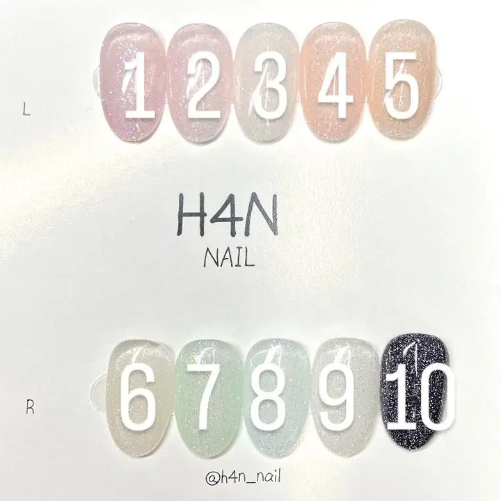 [BUNJANG] Glitter One-Color Handmade Nail Tips / 글리터 원컬러 수제네일팁