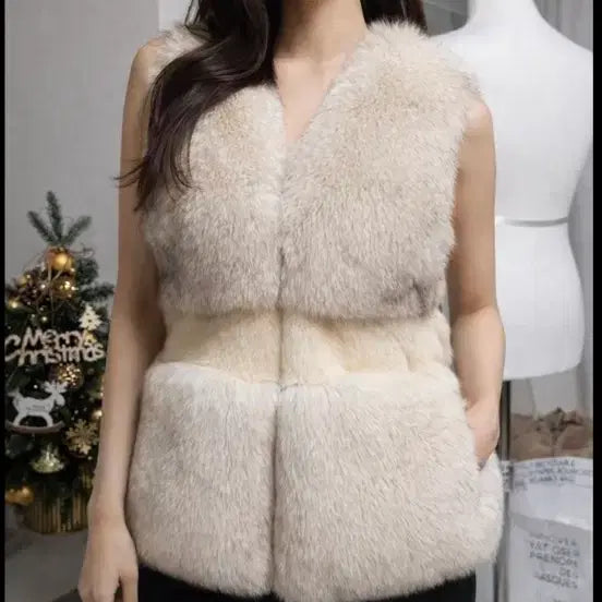 [BUNJANG] Saga Furs Ivory Vest / 사가퍼스