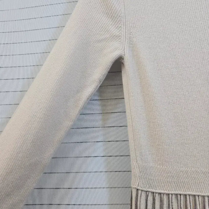 [BUNJANG] Time Knit Pleated Long Dress Beige / 타임 니트 플리츠 롱 원피스 베이지