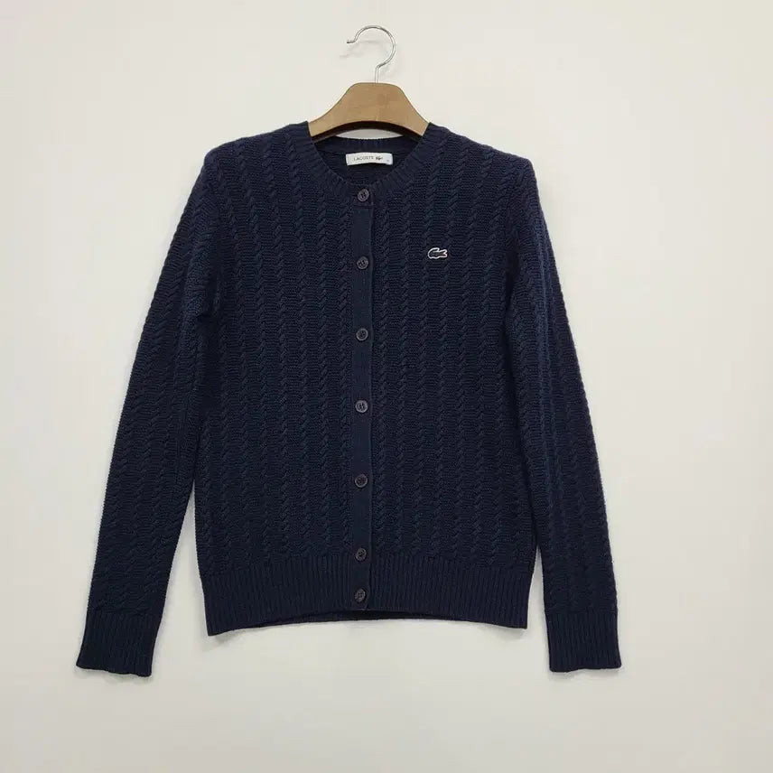 [BUNJANG] Lacoste Wool Knit Cardigan / 라코스테 네이비 울 니트 가디건/90/앨리스/398