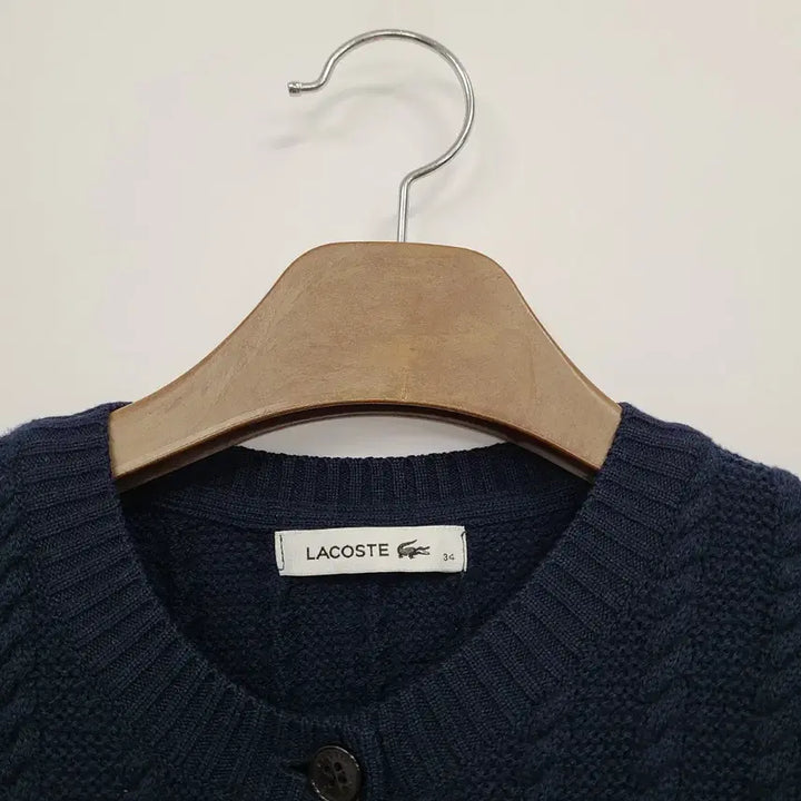 [BUNJANG] Lacoste Wool Knit Cardigan / 라코스테 네이비 울 니트 가디건/90/앨리스/398