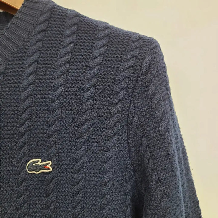 [BUNJANG] Lacoste Wool Knit Cardigan / 라코스테 네이비 울 니트 가디건/90/앨리스/398