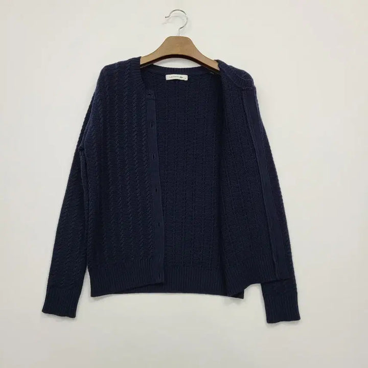[BUNJANG] Lacoste Wool Knit Cardigan / 라코스테 네이비 울 니트 가디건/90/앨리스/398
