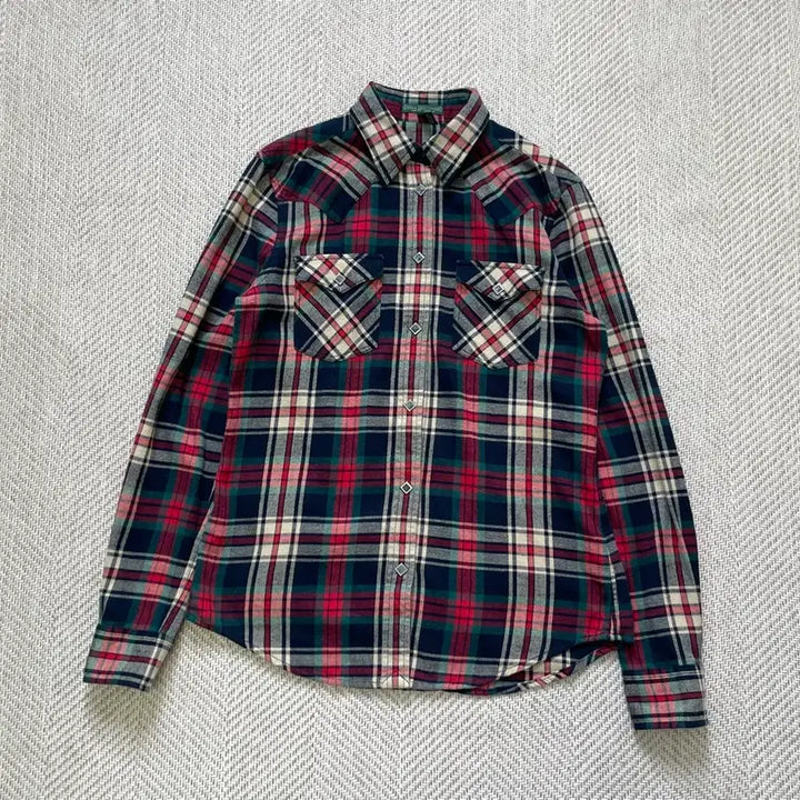 [BUNJANG] Ralph Lauren Western Yoke Studded Flannel Shirt / 랄프로렌 웨스턴 요크 스터드 플란넬 셔츠 J04060