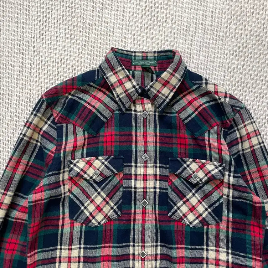 [BUNJANG] Ralph Lauren Western Yoke Studded Flannel Shirt / 랄프로렌 웨스턴 요크 스터드 플란넬 셔츠 J04060