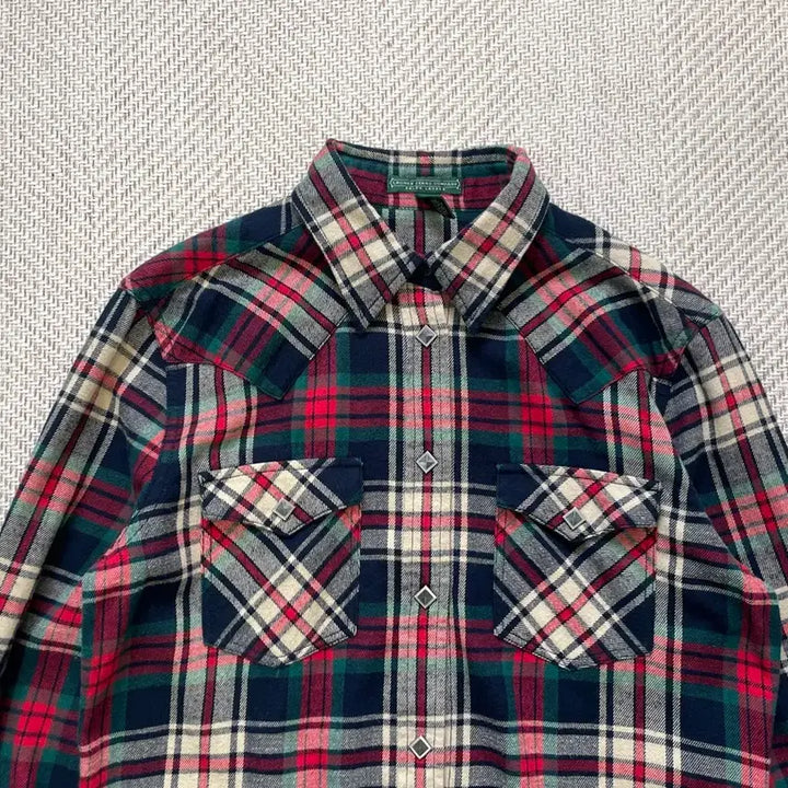 [BUNJANG] Ralph Lauren Western Yoke Studded Flannel Shirt / 랄프로렌 웨스턴 요크 스터드 플란넬 셔츠 J04060