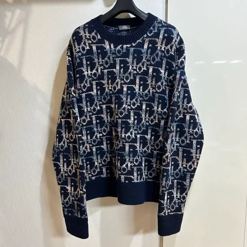 [BUNJANG] Dior Oblique Jacquard Knit Sweater / [새상품급,L] 디올 오블리크 자카드 니트 스웨터