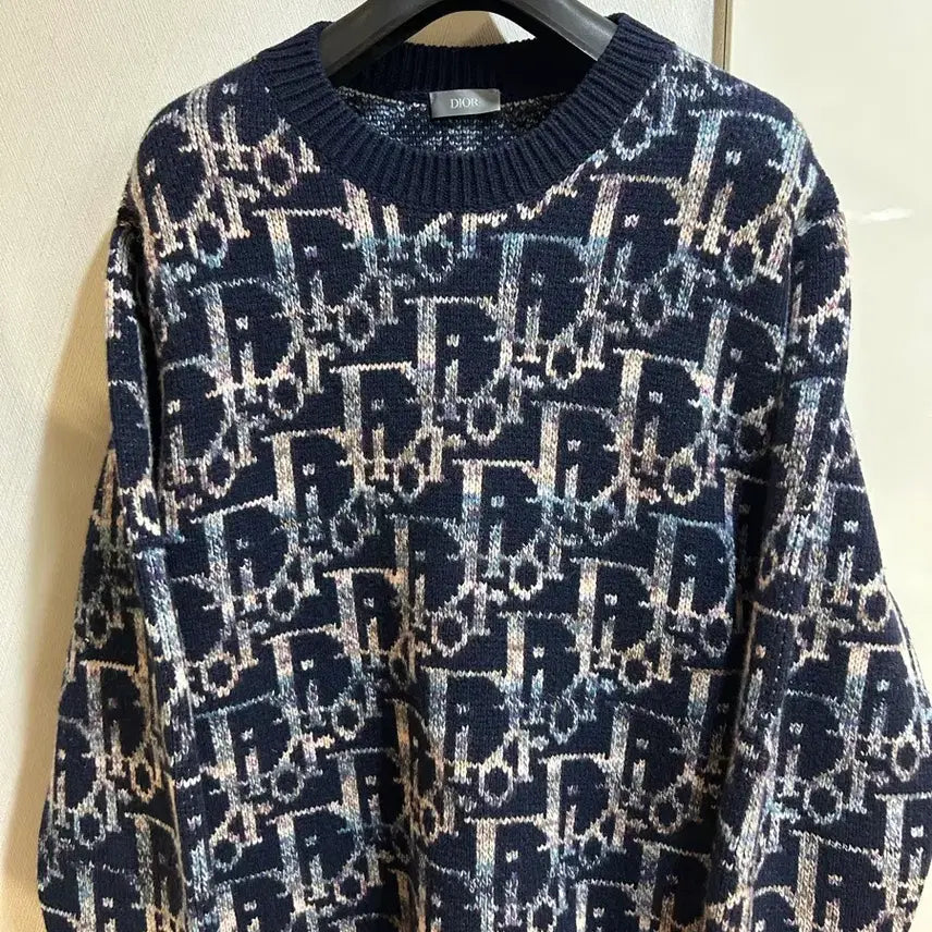[BUNJANG] Dior Oblique Jacquard Knit Sweater / [새상품급,L] 디올 오블리크 자카드 니트 스웨터