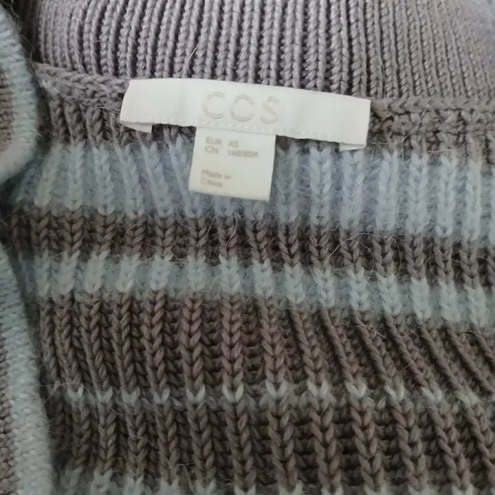 [BUNJANG] COS V-Neck Striped Knit Vest / 코스 브이넥 스트라이프 니트 조끼