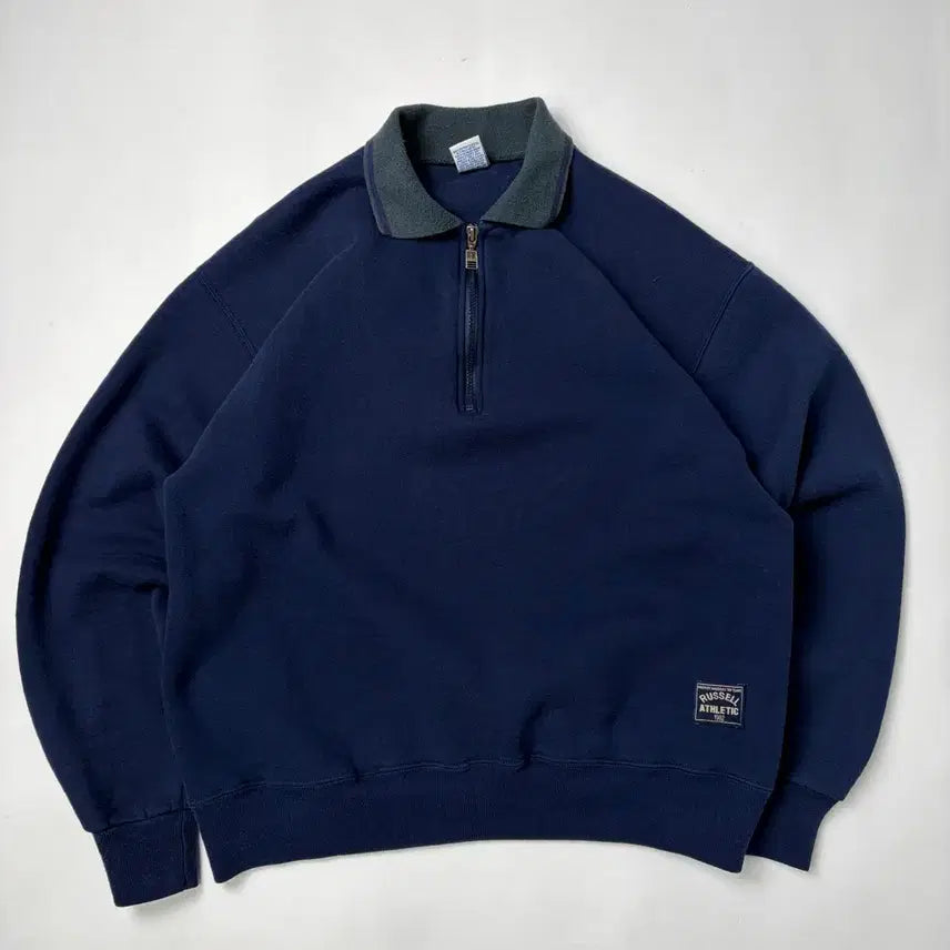 [BUNJANG] Russell 90s Quarter Zip Sweatshirt / 90s Russell Quarter Zip Sweatshirt (navy