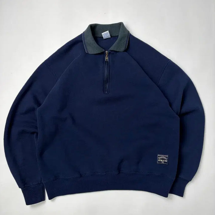 [BUNJANG] Russell 90s Quarter Zip Sweatshirt / 90s Russell Quarter Zip Sweatshirt (navy