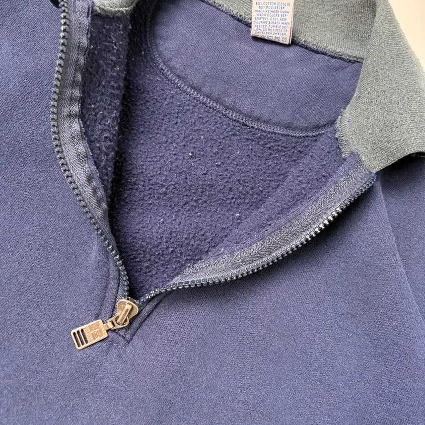 [BUNJANG] Russell 90s Quarter Zip Sweatshirt / 90s Russell Quarter Zip Sweatshirt (navy