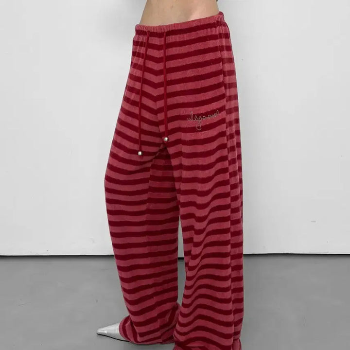 [BUNJANG] Polysuem Striped Fleece Lounge Pants / 폴리수엠 STRIPED FLEECE LOUNGE PANTS