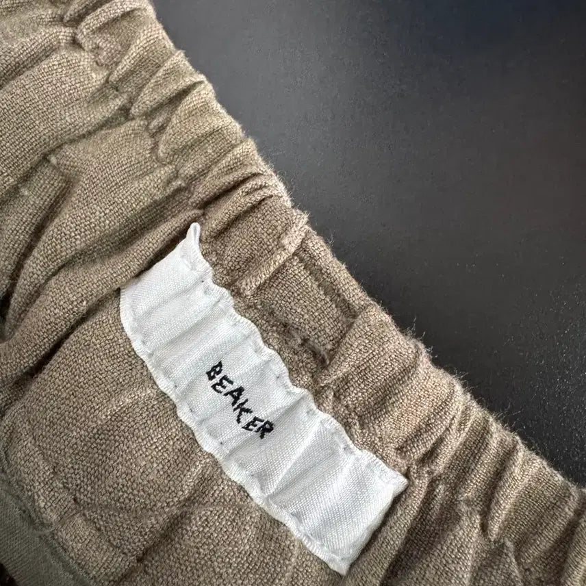 [BUNJANG] Beaker Linen Blend Wide Pants / 정품 비이커 Beaker 린넨 혼방 와이드팬츠 카키 30.7인치
