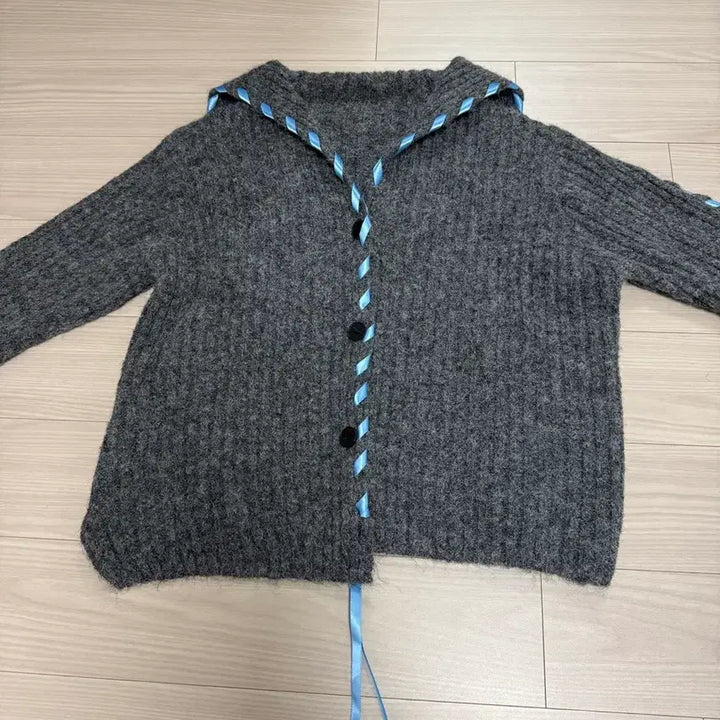 [BUNJANG] Sailor Collar Cardigan Charcoal / 차콜 세일러카라 가디건
