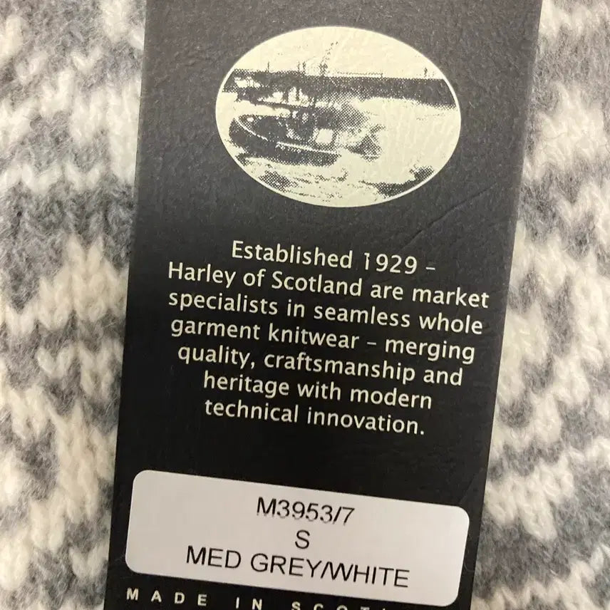 [BUNJANG] Harley of Scotland Gray Pattern Knit Sweater / Harley of Scotland