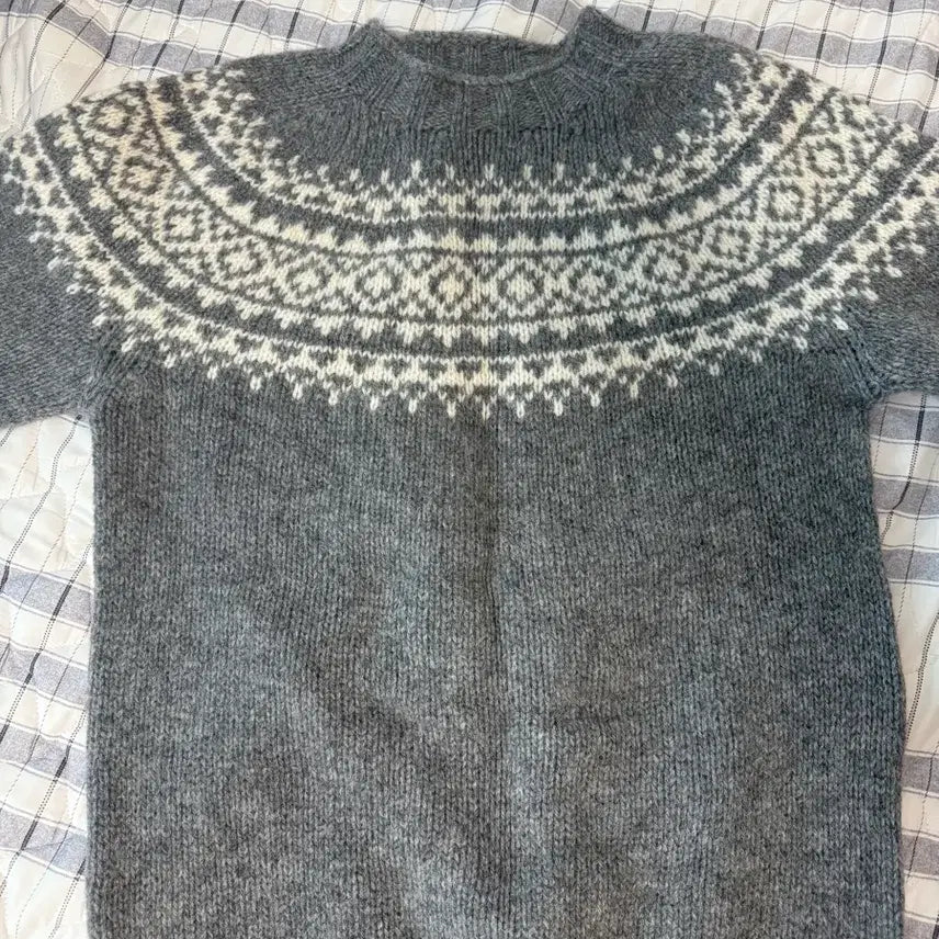[BUNJANG] Harley of Scotland Gray Pattern Knit Sweater / Harley of Scotland
