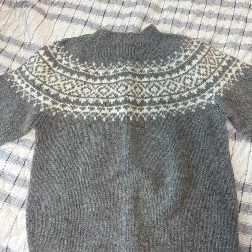 [BUNJANG] Harley of Scotland Gray Pattern Knit Sweater / Harley of Scotland