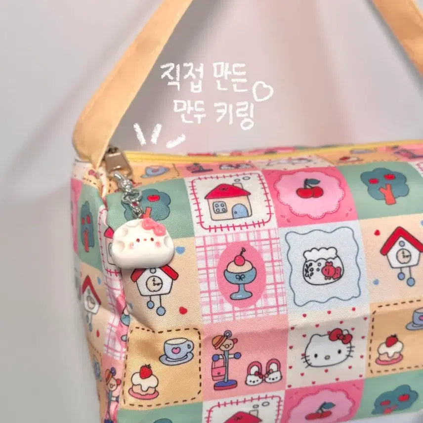 [BUNJANG] Hello Kitty Patchwork Mini Tote Bag Pouch / 키티 미니백 손잡이 파우치 토트백 (새상품)