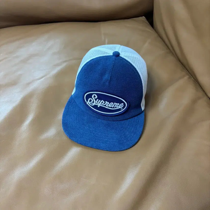 [BUNJANG] Supreme Terry Mesh Back 5-Panel Cap Blue / 슈프림 5패널 볼캡 모자 테리 메쉬 백 블루
