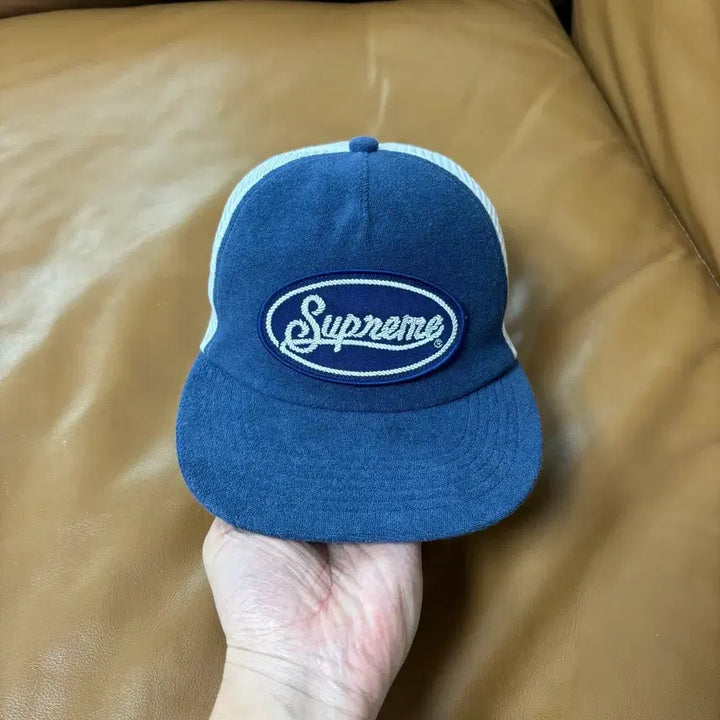 [BUNJANG] Supreme Terry Mesh Back 5-Panel Cap Blue / 슈프림 5패널 볼캡 모자 테리 메쉬 백 블루