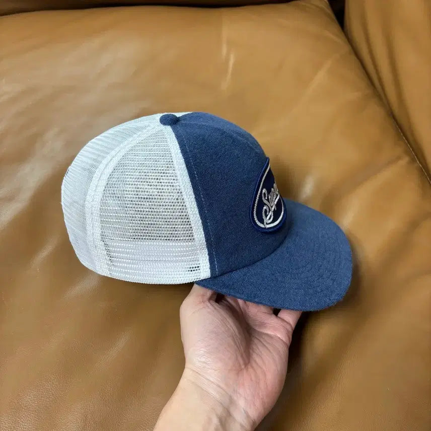[BUNJANG] Supreme Terry Mesh Back 5-Panel Cap Blue / 슈프림 5패널 볼캡 모자 테리 메쉬 백 블루