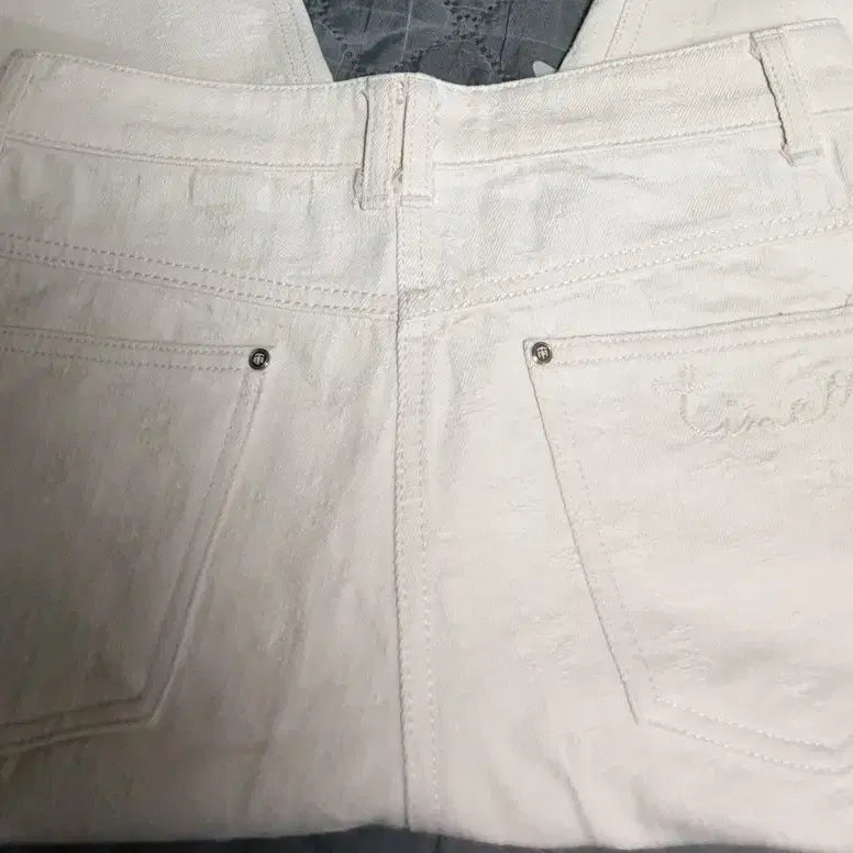 [BUNJANG] Time FAISA Wide Leg Distressed Denim Jeans (29) / (이태리) 타임 FAISA원사 백로고 레터링 와이드 데미지 데님진(29)