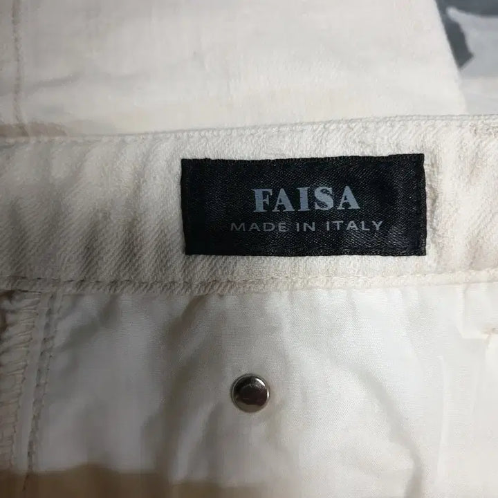 [BUNJANG] Time FAISA Wide Leg Distressed Denim Jeans (29) / (이태리) 타임 FAISA원사 백로고 레터링 와이드 데미지 데님진(29)