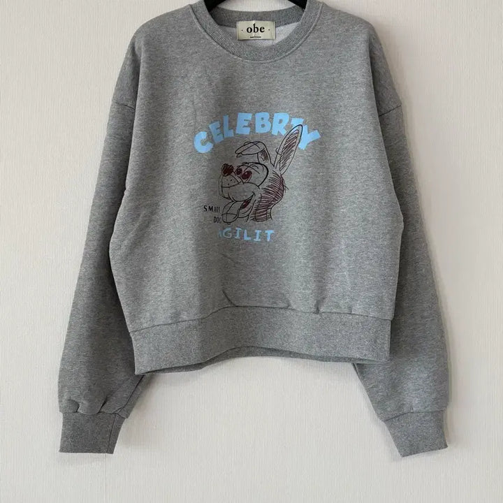 [BUNJANG] Gray Dog Print Sweatshirt / 새제품   그레이 도그 프린팅 맨투맨