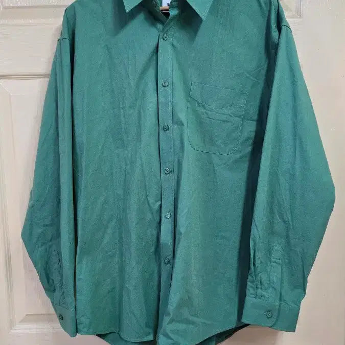 [BUNJANG] Indust Bio-Washed Soft Cotton Shirt - Green / 인더스트 바이오워싱 소프트코튼 셔츠_그린