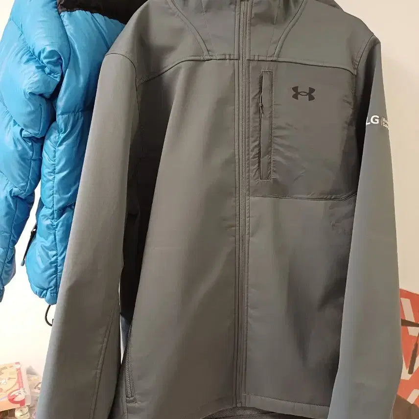 [BUNJANG] Under Armour Softshell Jacket Gray / 언더아머 후드 소프트쉘 자켓 그레이