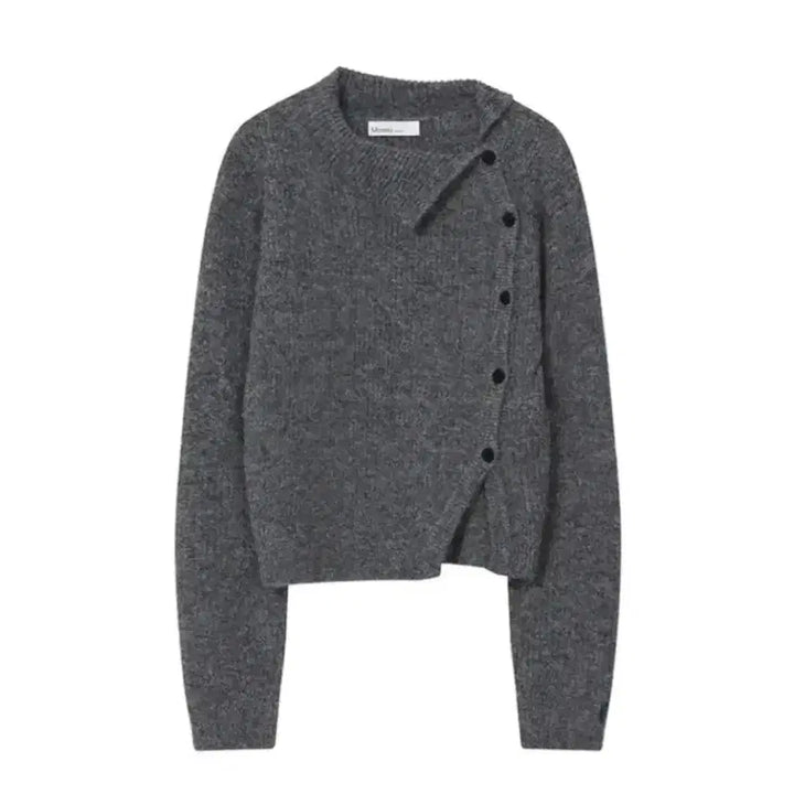 [BUNJANG] Miseki Seoul Side Button Knit Gray / 미세키서울 사이드 버튼 니트 그레이