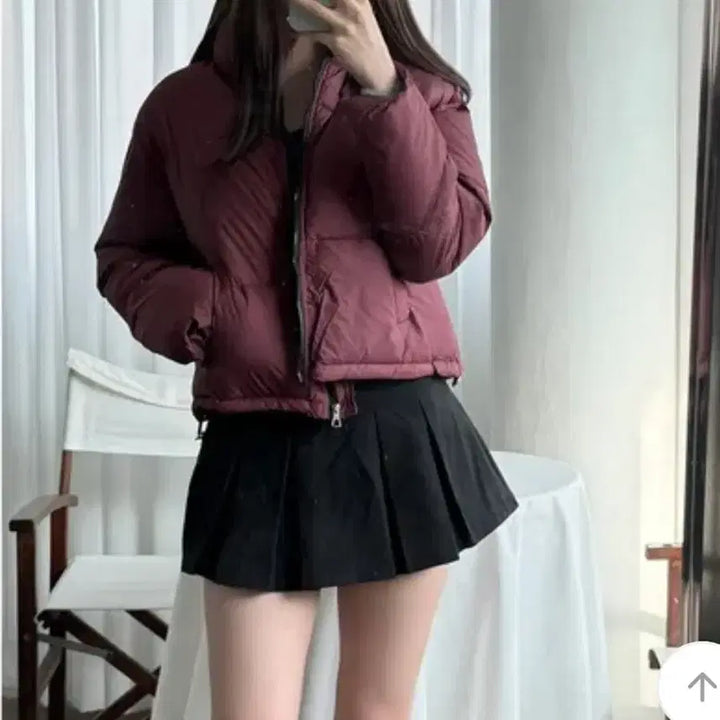 [BUNJANG] Short Burgundy Padded Jacket / 버건디 숏패딩 90