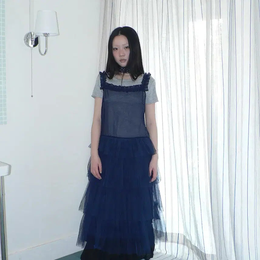 [BUNJANG] ang:project Vintage Layered Sheer Mesh Camisole Dress / ang:project 빈티지 레이어드 시스루 메시 캐미솔 드레스