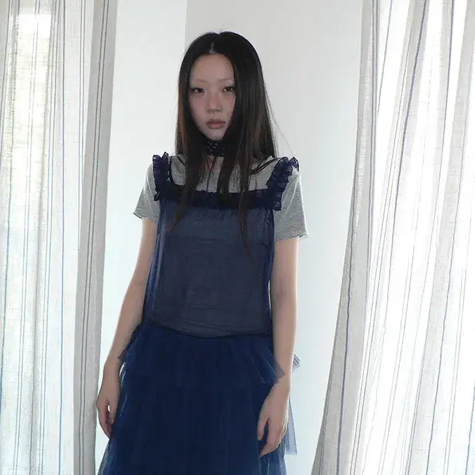 [BUNJANG] ang:project Vintage Layered Sheer Mesh Camisole Dress / ang:project 빈티지 레이어드 시스루 메시 캐미솔 드레스