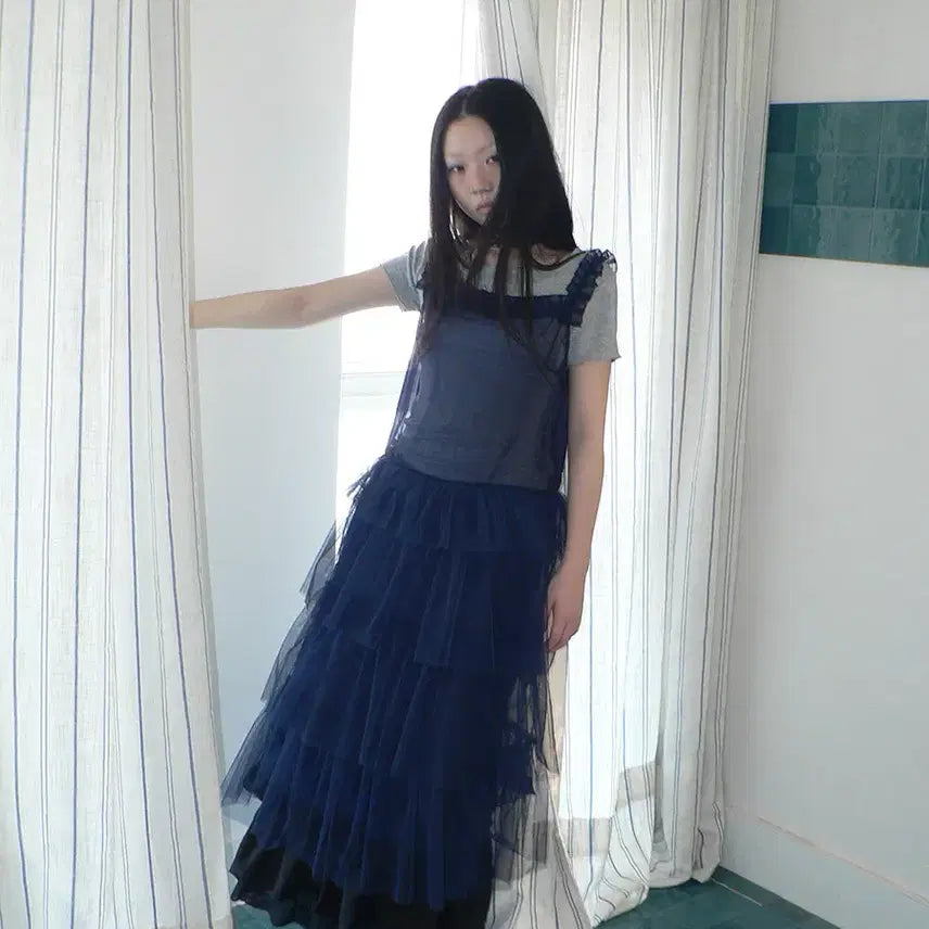 [BUNJANG] ang:project Vintage Layered Sheer Mesh Camisole Dress / ang:project 빈티지 레이어드 시스루 메시 캐미솔 드레스